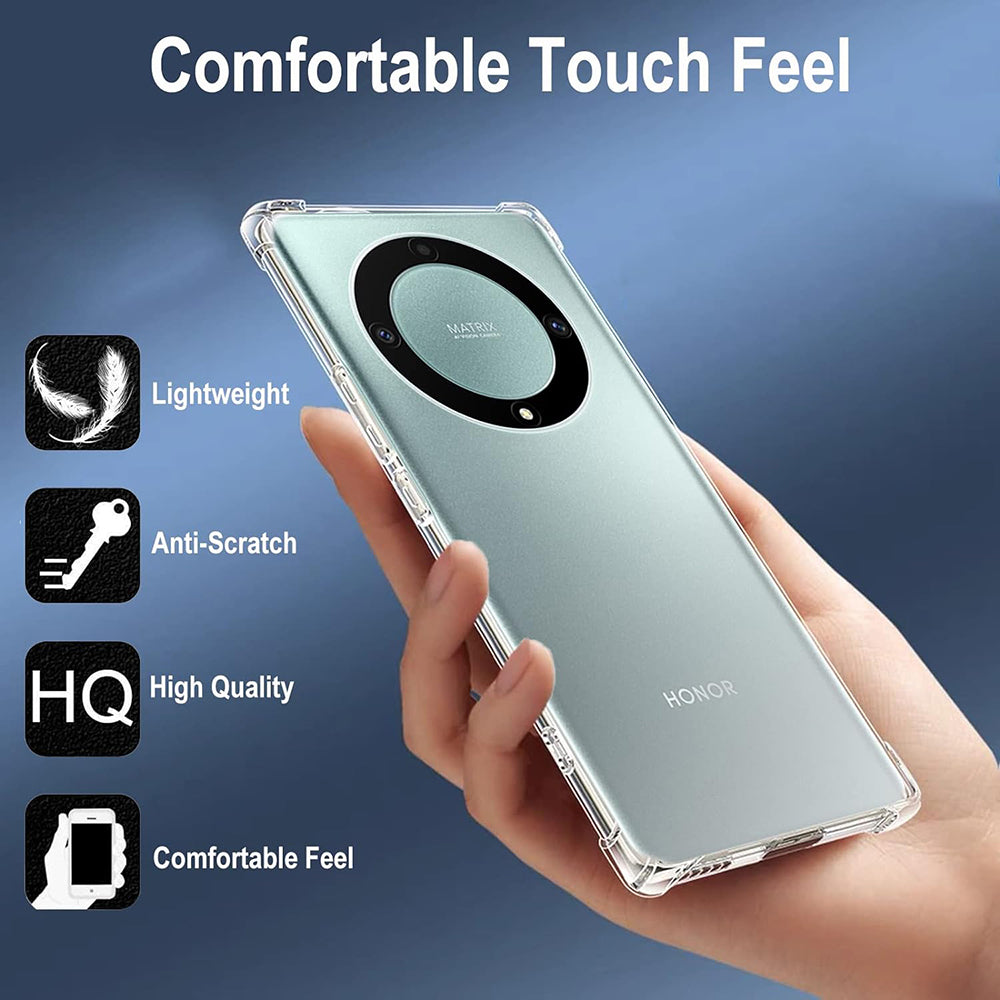 Funda para Honor Magic5 Lite, Techsuit, Antigolpes Transparente, Transparente