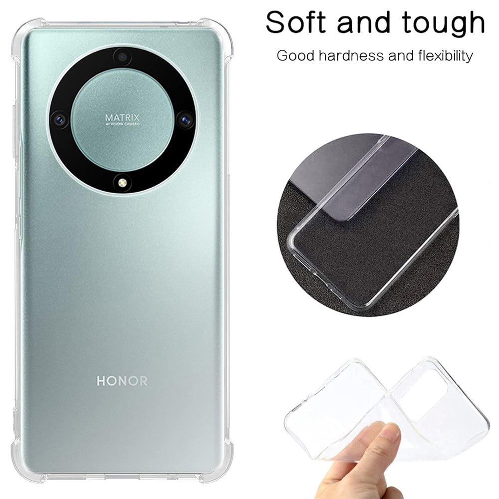 Funda para Honor Magic5 Lite, Techsuit, Antigolpes Transparente, Transparente