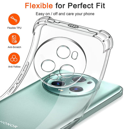 Funda para Honor Magic5 Pro, Techsuit, Antigolpes Transparente, Transparente