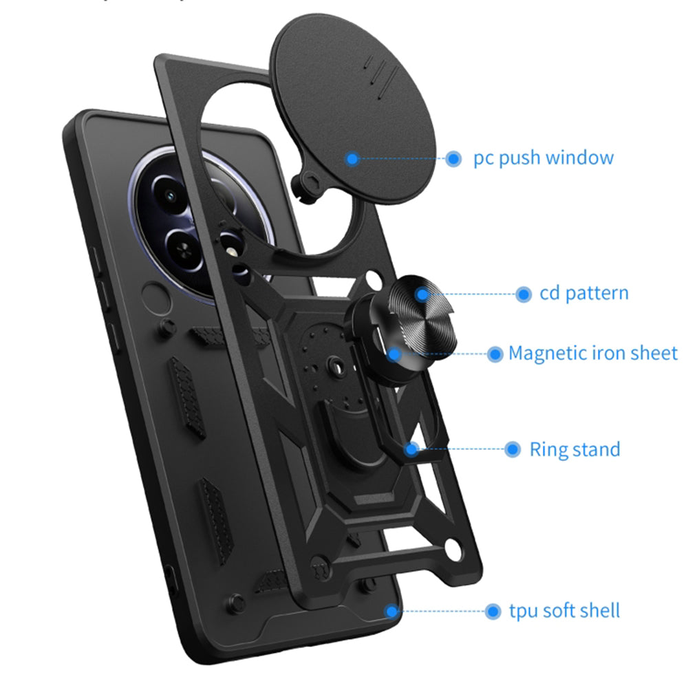 Funda para Honor Magic6 Pro, Techsuit, CamShield, Negra