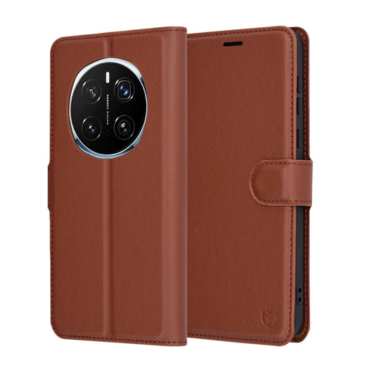 Funda para Honor Magic7 Pro, Techsuit, Leather Folio, Marrón