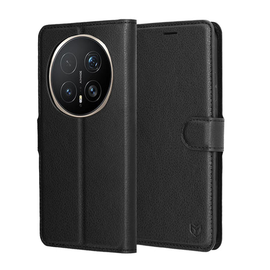 Funda para Honor Magic8 Pro, Techsuit, Leather Folio, Negra