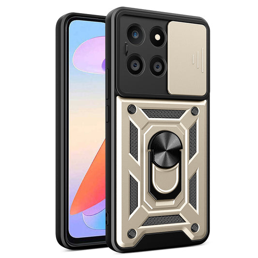 Funda para Honor X6a, Techsuit, CamShield, Dorada