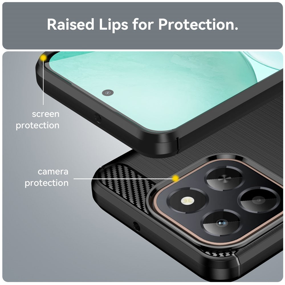 Funda para Honor X6c, Techsuit, Carbono, Negra