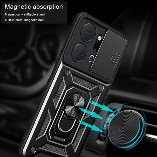 Funda para Honor X7a, Techsuit, CamShield, Negra
