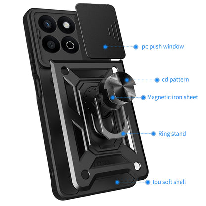 Funda para Honor X7c / 200 Smart, Techsuit, CamShield, Negra