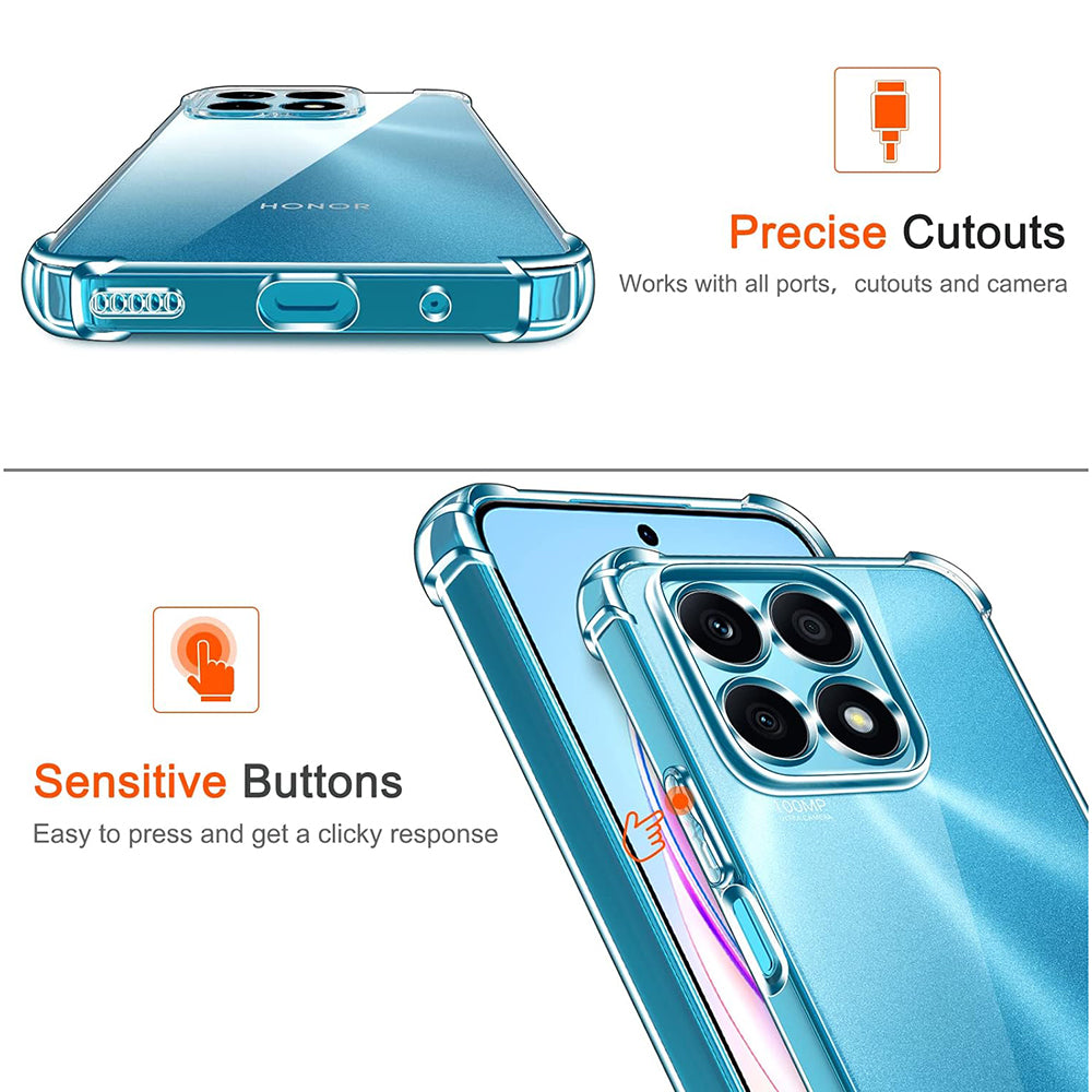 Funda para Honor X8a, Techsuit, Antigolpes Transparente, Transparente