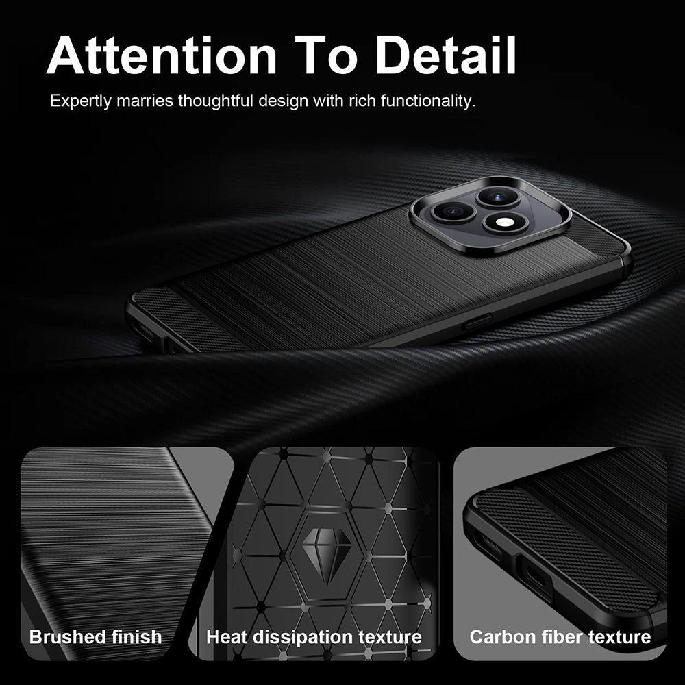 Funda para Honor X8d, Techsuit, Carbono, Negra