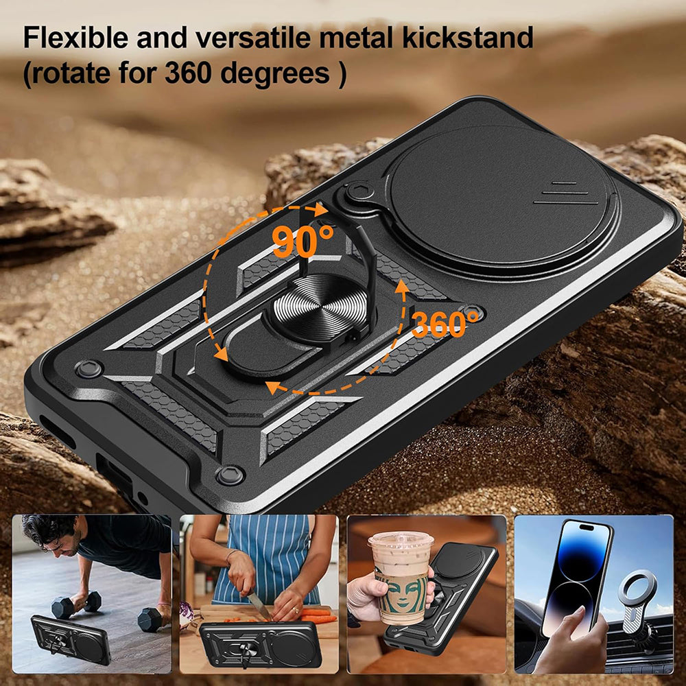 Funda para Honor X9c Smart, Techsuit, CamShield, Negra