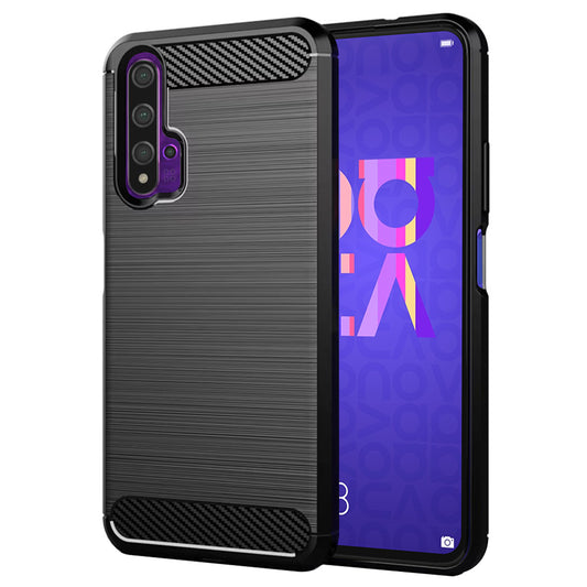 Funda para Huawei nova 5T / Honor 20, Techsuit, Carbono, Negra