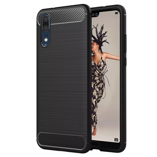 Funda para Huawei P20, Techsuit, Carbono, Negra