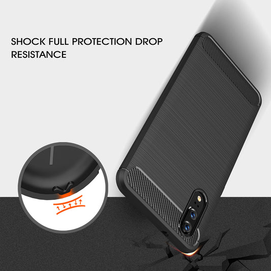 Funda para Huawei P20, Techsuit, Carbono, Negra