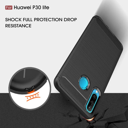 Case for Huawei P30 lite New Edition / P30 lite, Techsuit, Carbon, Black