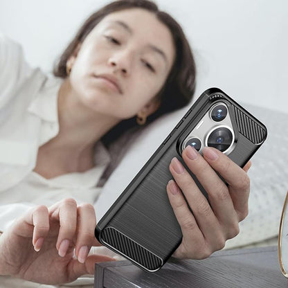 Funda para Huawei Pura 70 Pro, Techsuit, Carbono, Negra