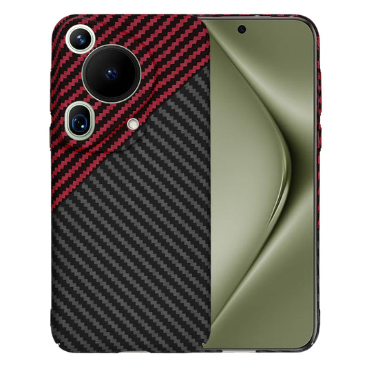 Funda para Huawei Pura 70 Ultra, Techsuit, Carbonite FiberShell, Negra Roja