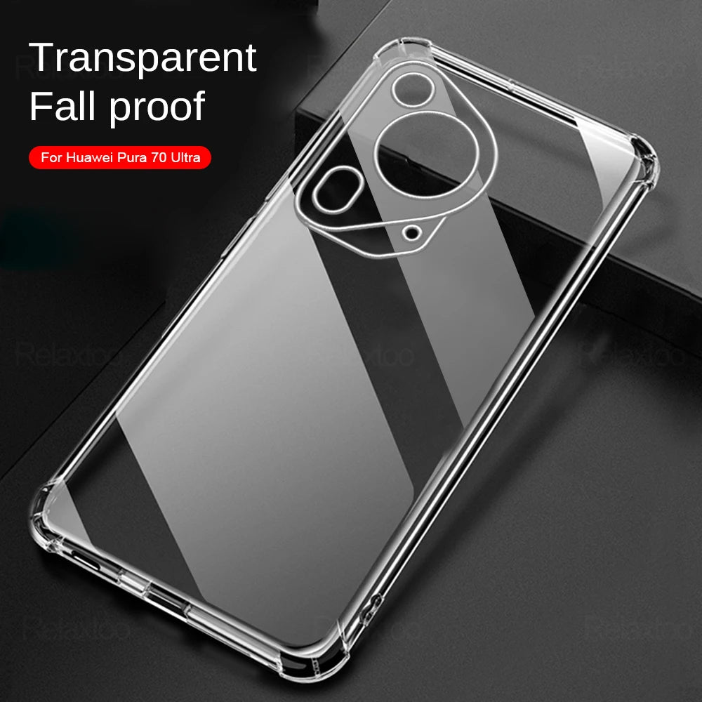 Funda para Huawei Pura 70 Ultra, Techsuit, Antichoque Transparente, Transparente