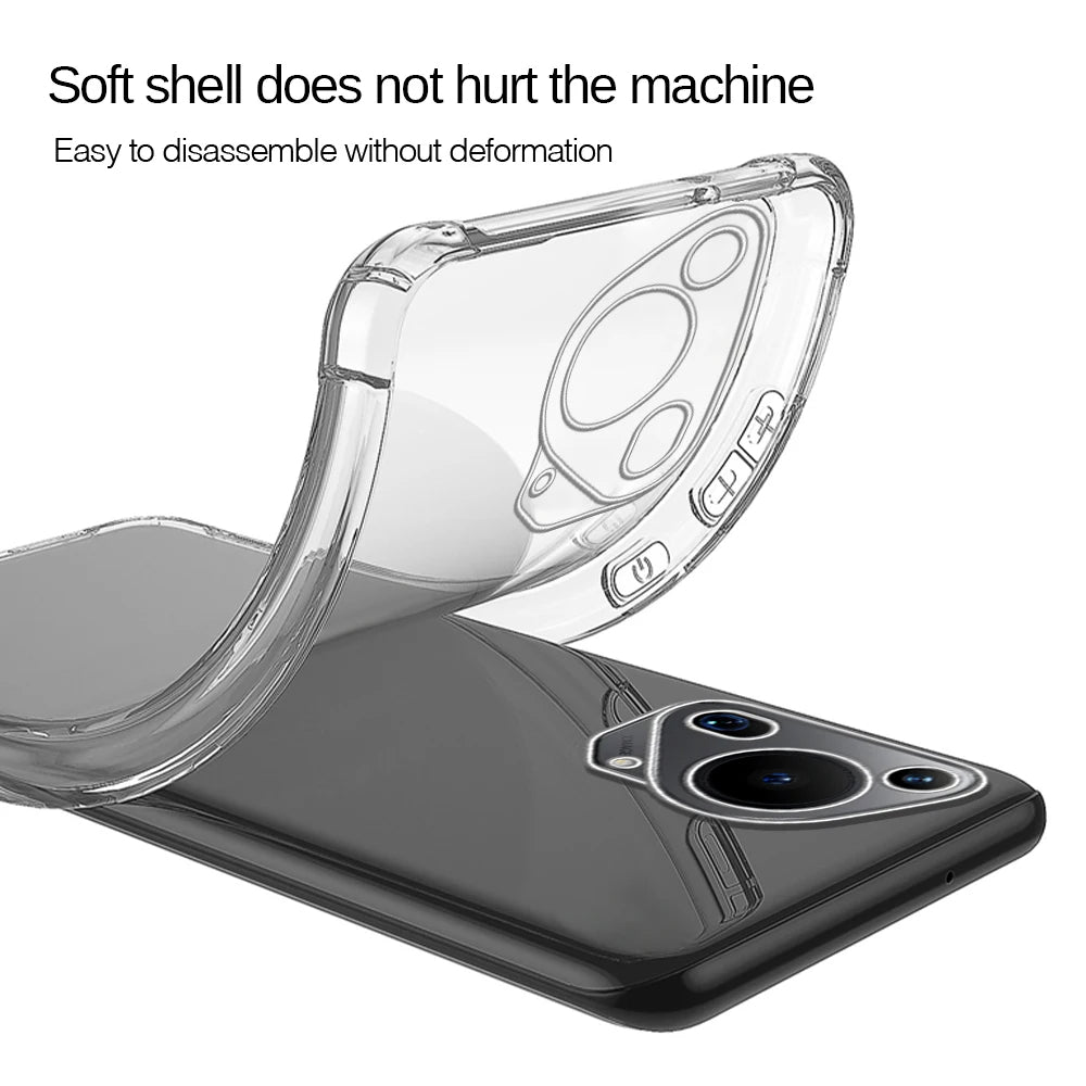 Funda para Huawei Pura 70 Ultra, Techsuit, Antichoque Transparente, Transparente