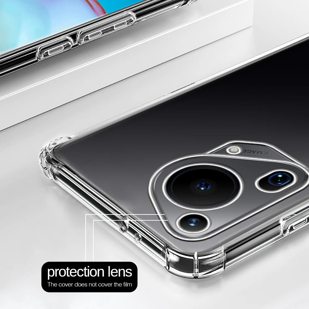 Funda para Huawei Pura 70 Ultra, Techsuit, Antichoque Transparente, Transparente
