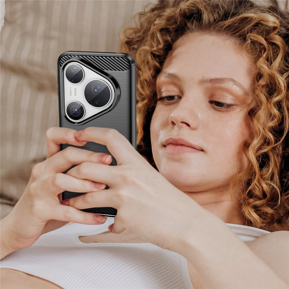 Funda para Huawei Pura 80 Pro / Pura 80 Ultra, Techsuit, Carbono, Negra