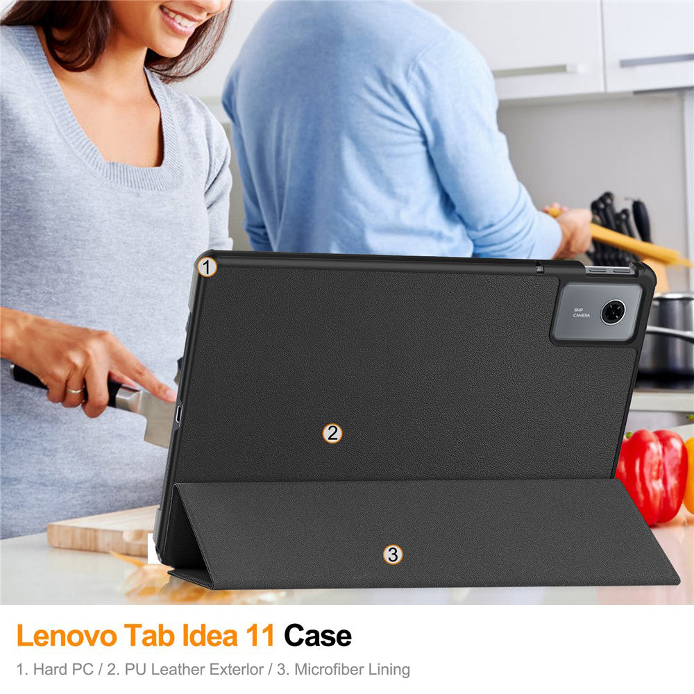 Funda para Lenovo Idea Tab 11, Techsuit, FoldPro, Negra