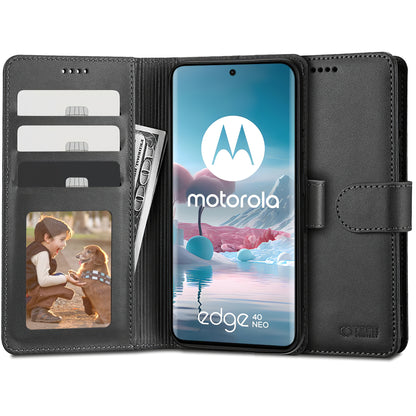 Funda para Motorola Edge 40 Neo, Tech-Protect, Cartera, Negro 