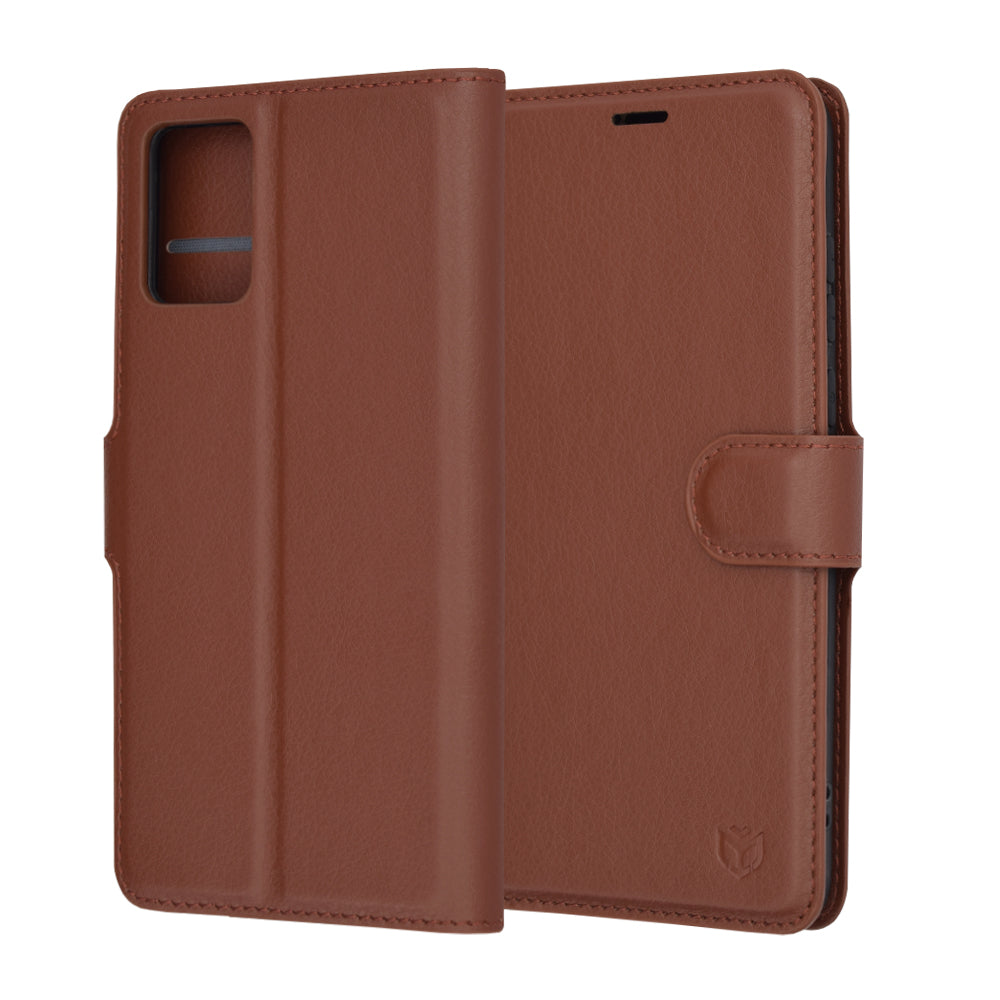 Funda para Motorola Edge 30 Neo, Techsuit, Leather Folio, Marrón