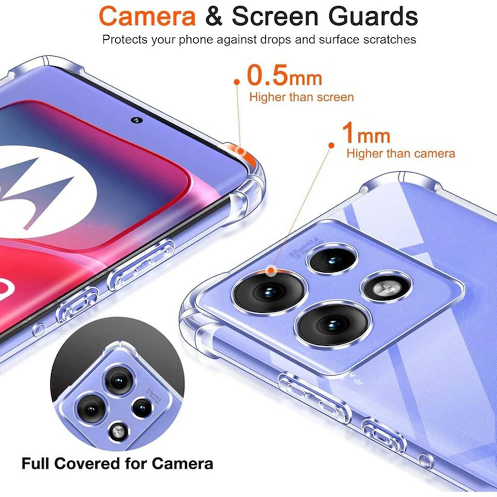 Funda para Motorola Edge 50 Neo, Techsuit, Antigolpes Transparente, Transparente