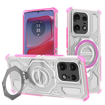 Funda para Motorola Edge 50 Pro, Techsuit, Carbon Shield Pro, Rosa