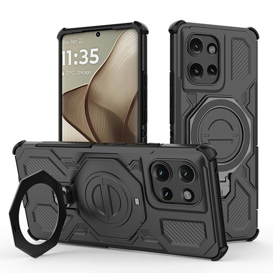 Funda para Motorola Edge 50, Techsuit, Carbon Shield Pro, Negra