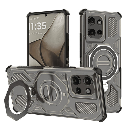 Funda para Motorola Edge 50, Techsuit, Carbon Shield Pro, Ahumado