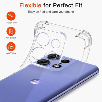 Funda para Motorola Edge 50, Techsuit, Antigolpes Transparente, Transparente