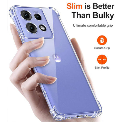 Funda para Motorola Edge 50, Techsuit, Antigolpes Transparente, Transparente