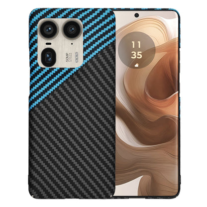 Funda para Motorola Edge 50 Ultra, Techsuit, Carbonite FiberShell, Negra Bleu