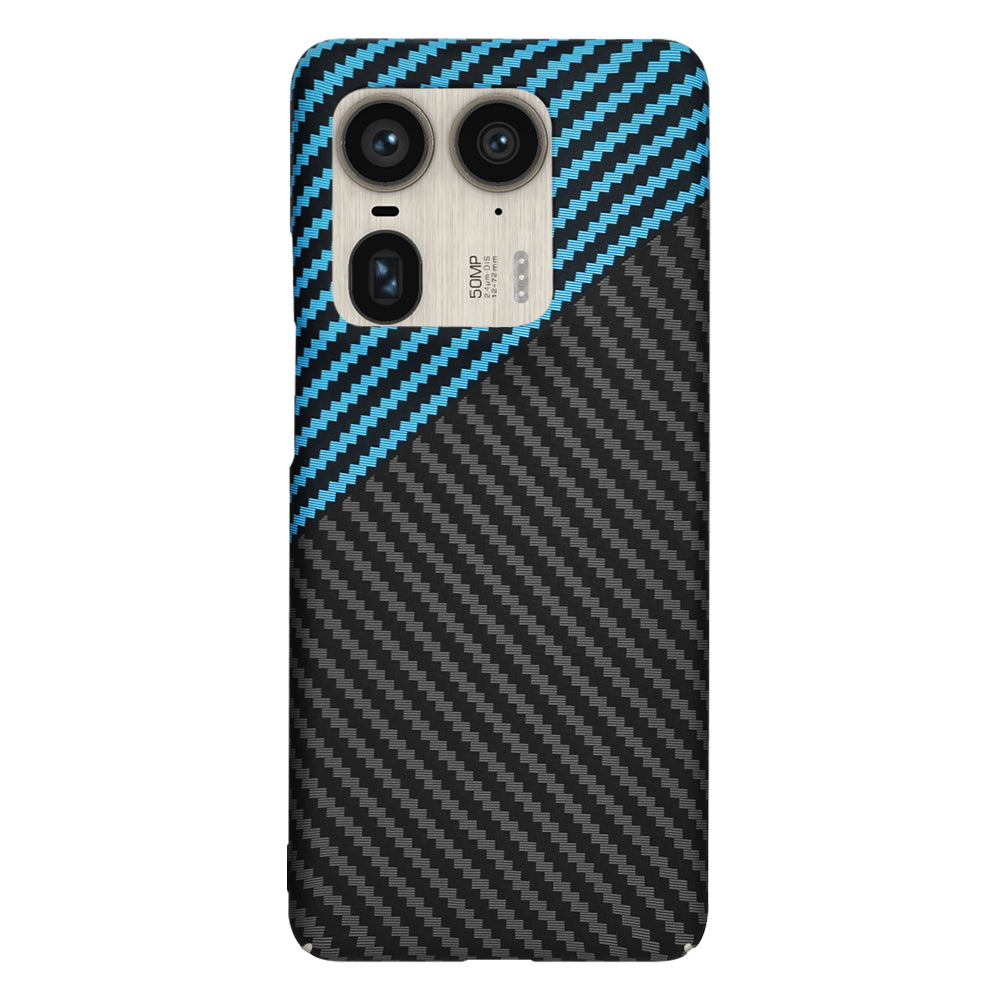 Funda para Motorola Edge 50 Ultra, Techsuit, Carbonite FiberShell, Negra Bleu