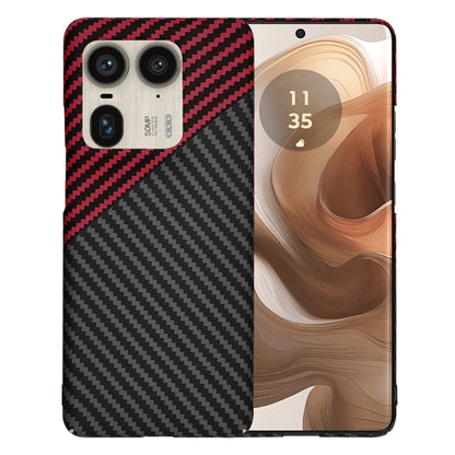 Funda para Motorola Edge 50 Ultra, Techsuit, Carbonite FiberShell, Negra Roja