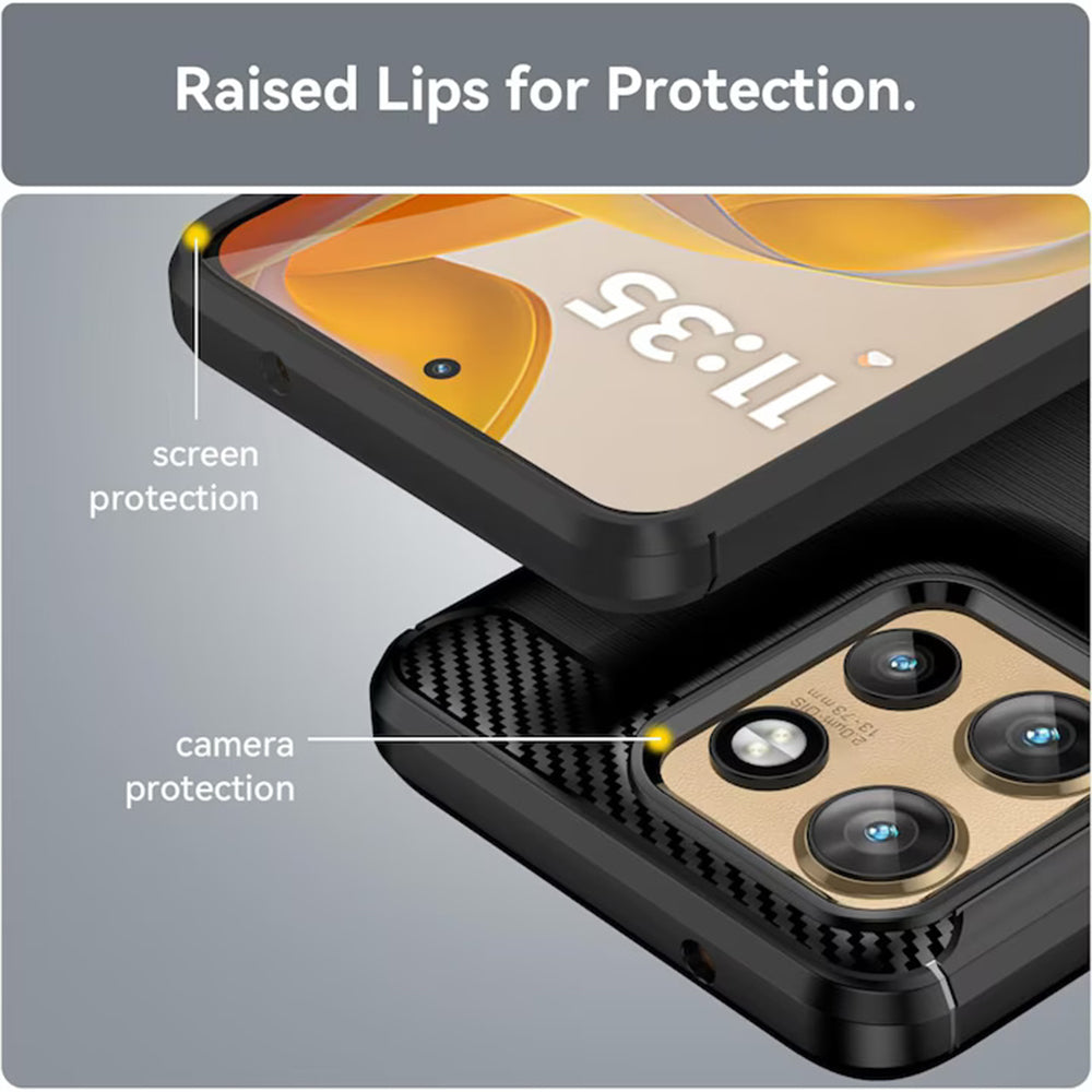 Funda para Motorola Edge 60 Neo / Edge 50 Neo, Techsuit, Carbono, Azul