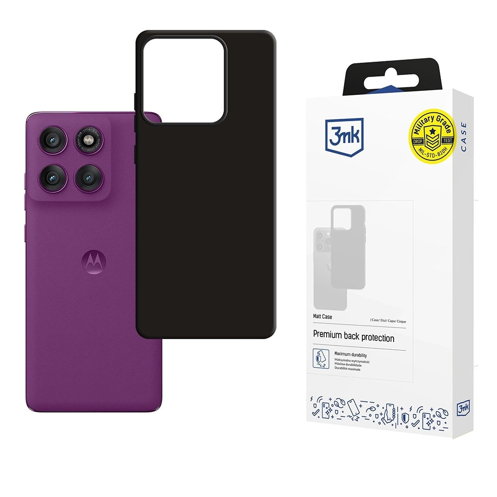 Funda para Motorola Edge 60 Pro, 3MK, Negra Mate