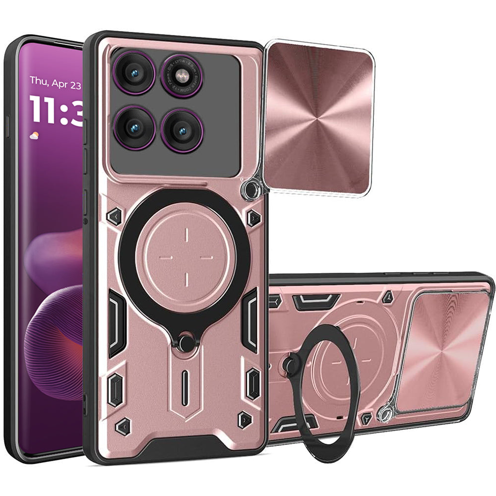 Funda para Motorola Edge 60 Pro, Techsuit, CamGuard Pro, Rosa Dorado