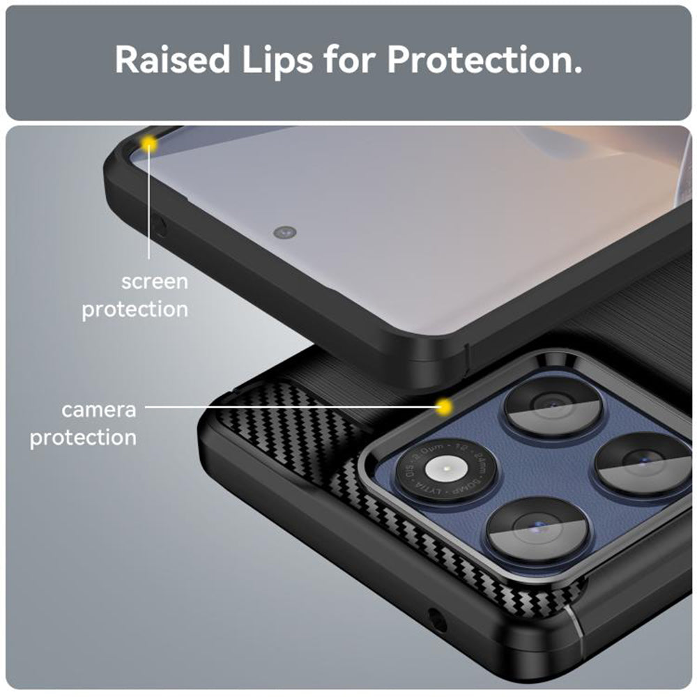 Funda para Motorola Edge 60 Pro, Techsuit, Carbono, Negra