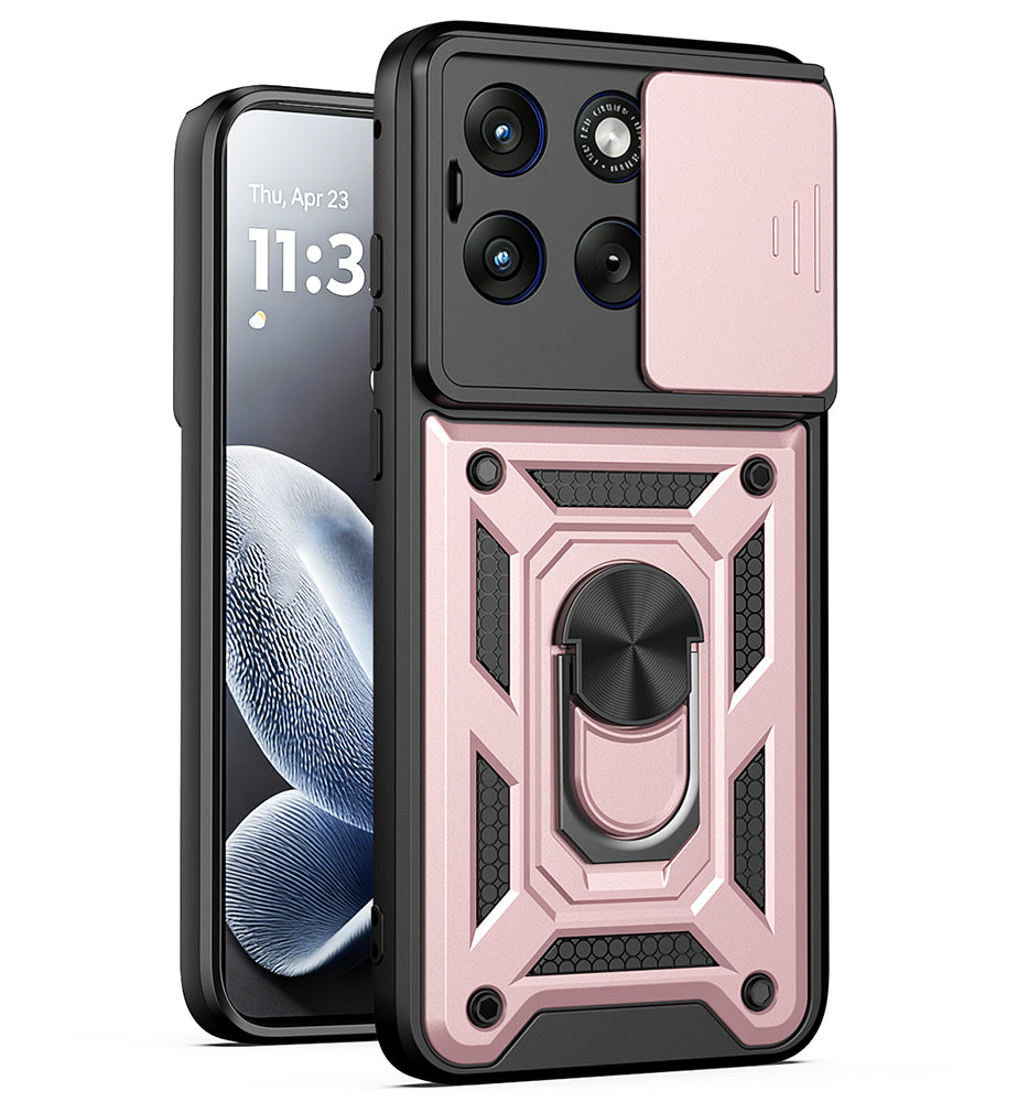 Funda para Motorola Edge 70 Fusion, Techsuit, CamShield, Rosa Dorado