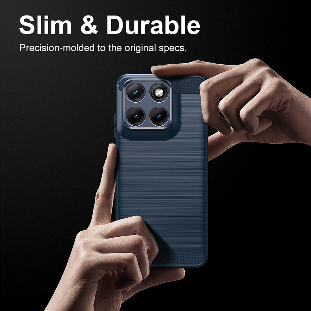 Funda para Motorola Edge 70 Fusion, Techsuit, Carbono, Azul