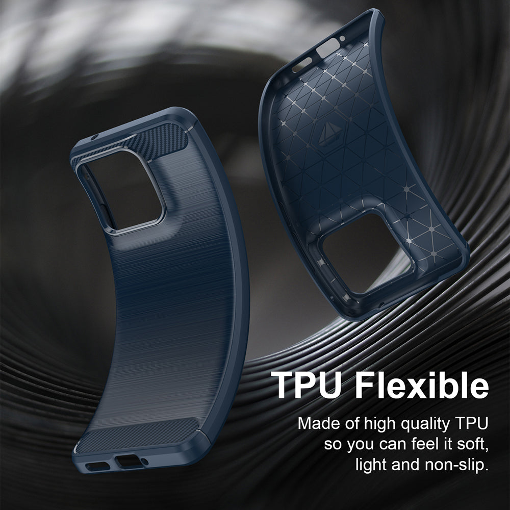 Funda para Motorola Edge 70 Fusion, Techsuit, Carbono, Azul