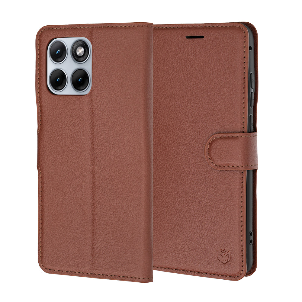 Funda para Motorola Edge 70 Fusion, Techsuit, Leather Folio, Marrón
