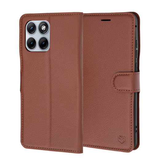 Funda para Motorola Edge 70 Fusion, Techsuit, Leather Folio, Marrón