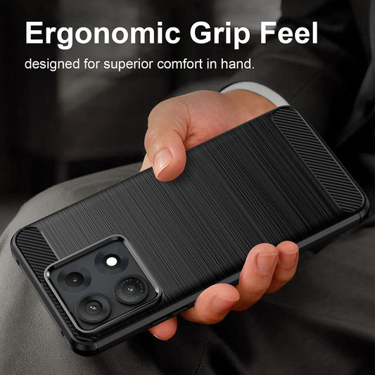 Funda para Motorola Edge 70 Max, Techsuit, Carbono, Negra