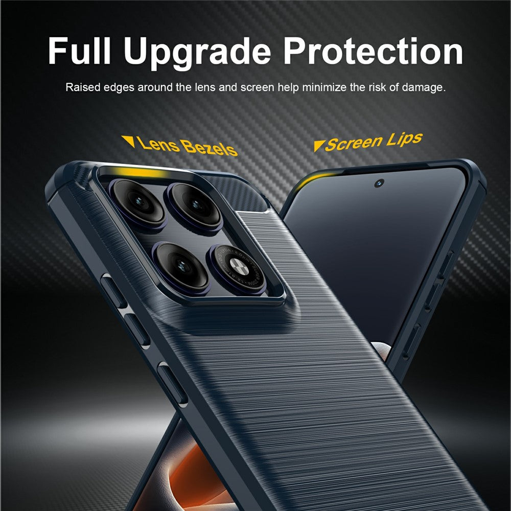 Funda para Motorola Edge 70 Pro, Techsuit, Carbono, Azul