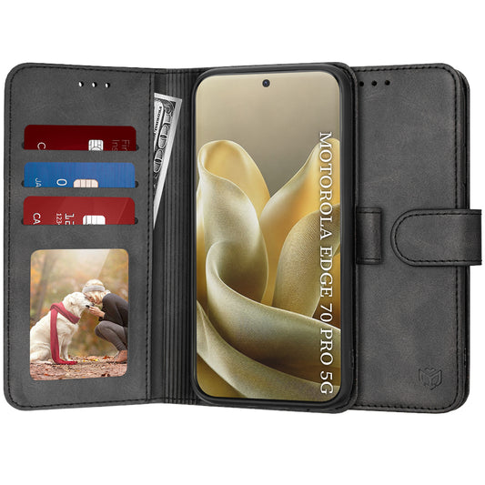 Funda para Motorola Edge 70 Pro, Techsuit, Diary Book, Negra