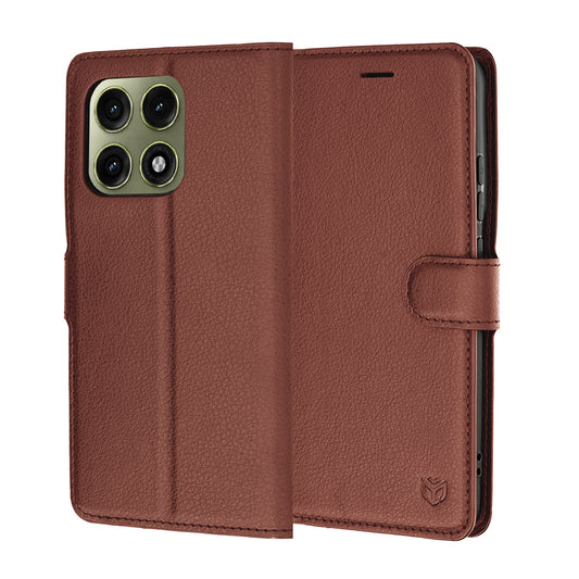 Funda para Motorola Edge 70 Pro, Techsuit, Leather Folio, Marrón