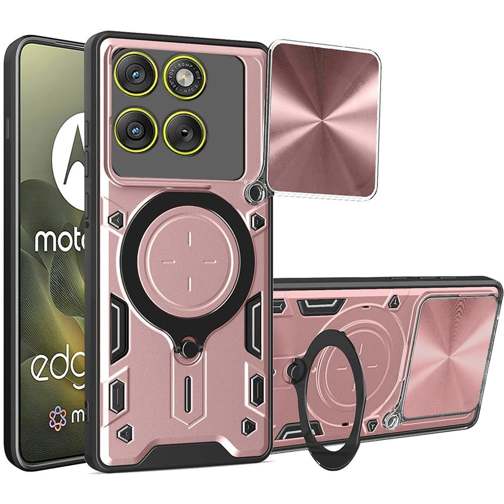 Funda para Motorola Edge 70, Techsuit, CamGuard Pro, Rosa Dorada