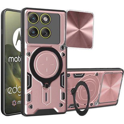 Funda para Motorola Edge 70, Techsuit, CamGuard Pro, Rosa Dorada